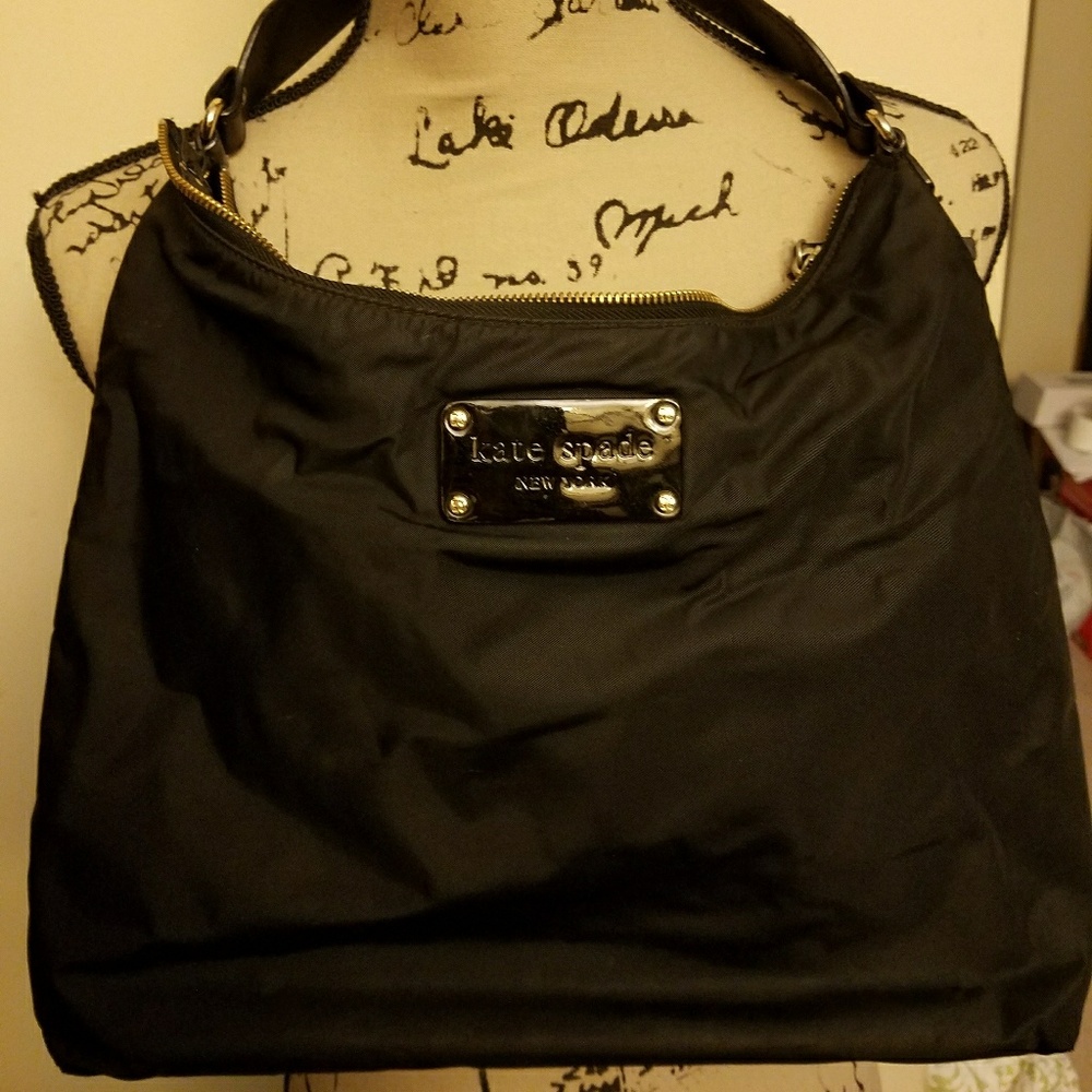 Kate Spade Black Nylon Hobo Bag